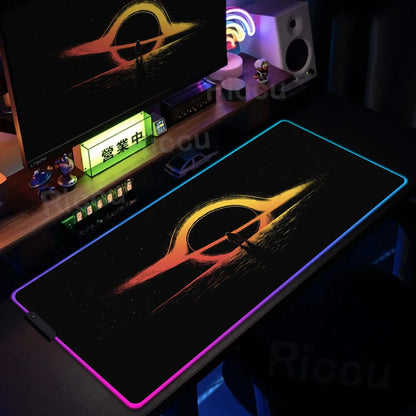 Space Edition: RGB Extended Gaming Desk Mat with Custom LED Lighting