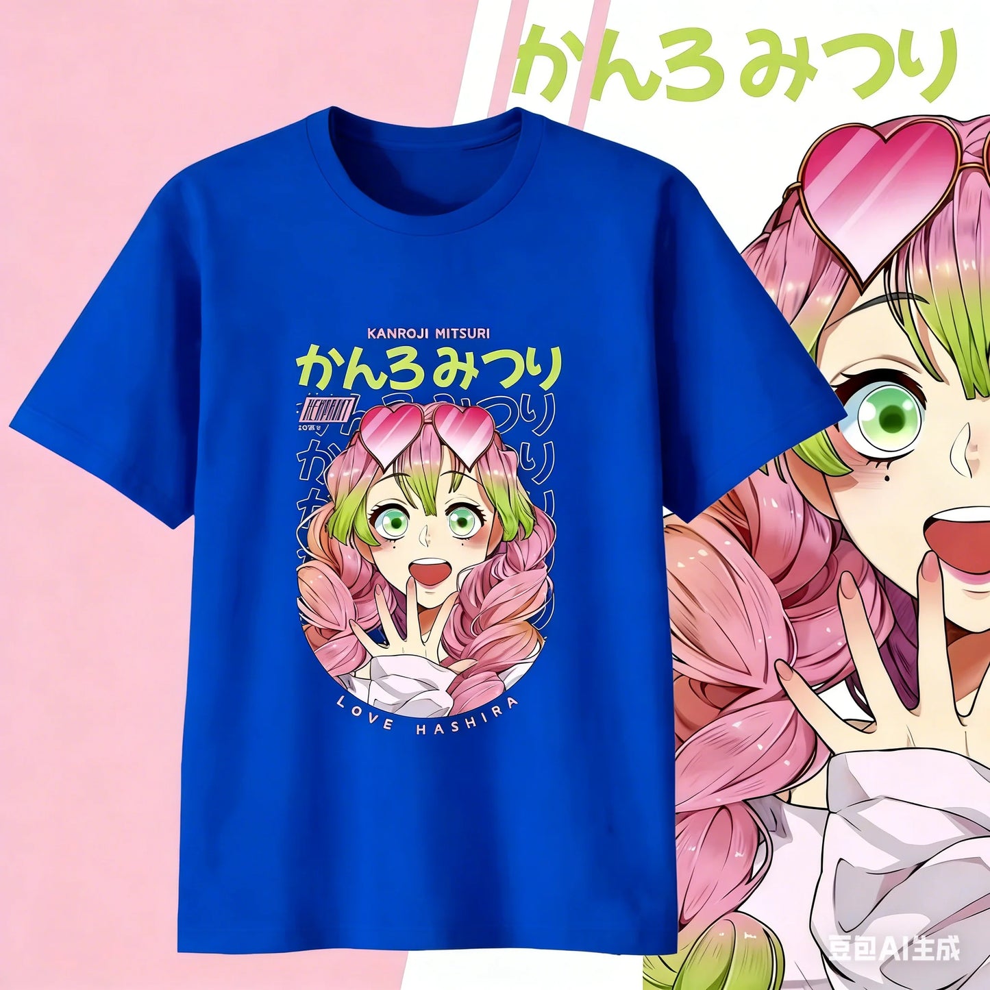 Demon Slayer Mitsuri Cosplay Tee – Premium Cotton Anime T-Shirt