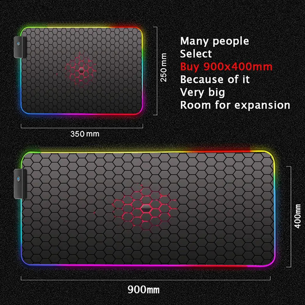 RGB Gaming Mouse Pad – Geometric Art LED Backlit