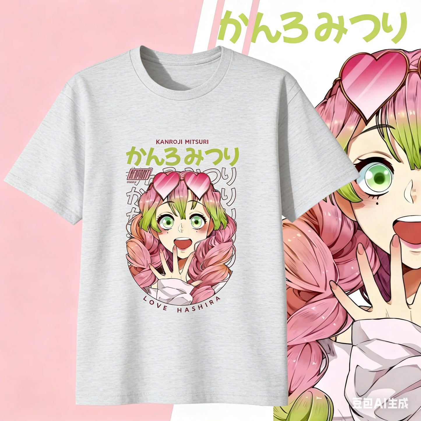 Demon Slayer Mitsuri Cosplay Tee – Premium Cotton Anime T-Shirt