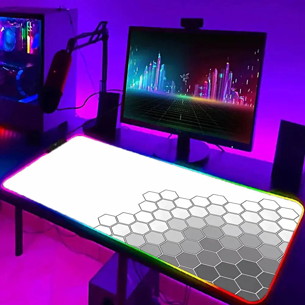 RGB Gaming Mouse Pad – Geometric Art LED Backlit