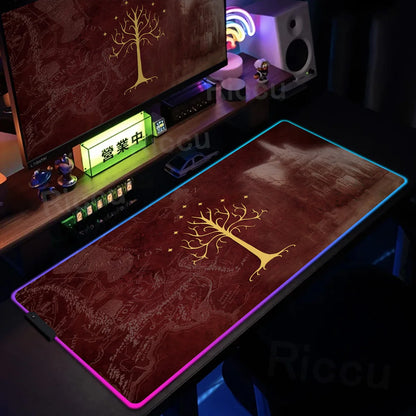 Kingdom Edition: XXL RGB Extended Gaming Desk Mat with Custom LED Lighting