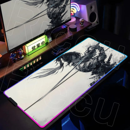 RGB LED Gaming Desk Mat – Large Mouse Pad with Anti-Slip Base