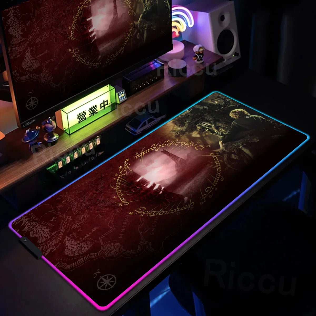 Kingdom Edition: XXL RGB Extended Gaming Desk Mat with Custom LED Lighting