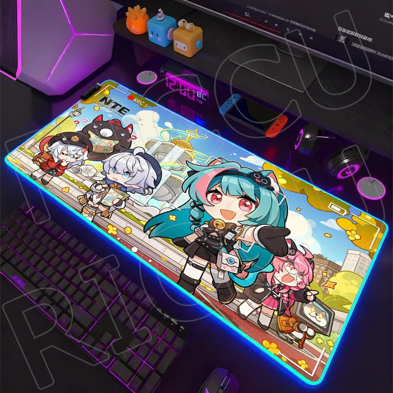 NTE Edition: RGB Extended Gaming Desk Mat with Custom LED Lighting