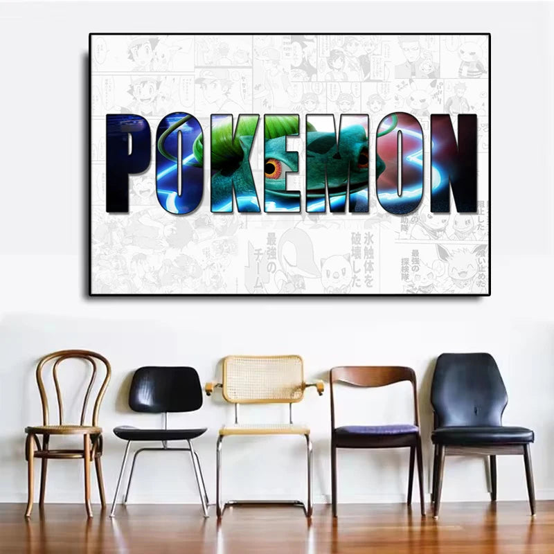 Pokémon Pikachu Custom Name Poster – Anime Canvas Wall Art
