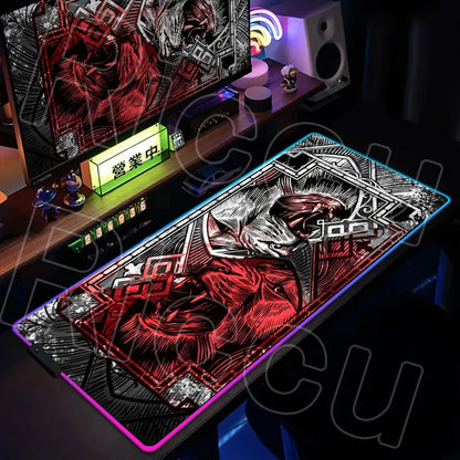 Metal Lion RGB LED Gaming Mouse Pad – XXL HD Print Non-Slip Desk Mat for PC & Esports