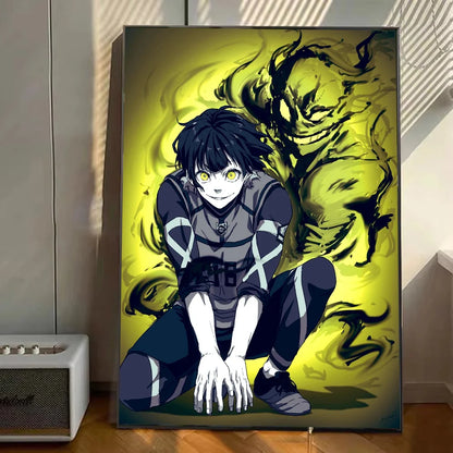 The Egoist’s Playtime: Kawaii Bachira Meguru Cat-Themed Canvas Art
