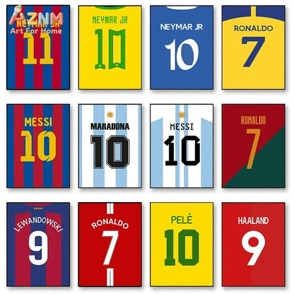 The Pitch Legends Collection: Premium Football Jersey Canvas Art