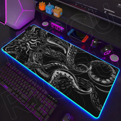 Sea Edition: RGB Extended Gaming Desk Mat with Custom LED Lighting