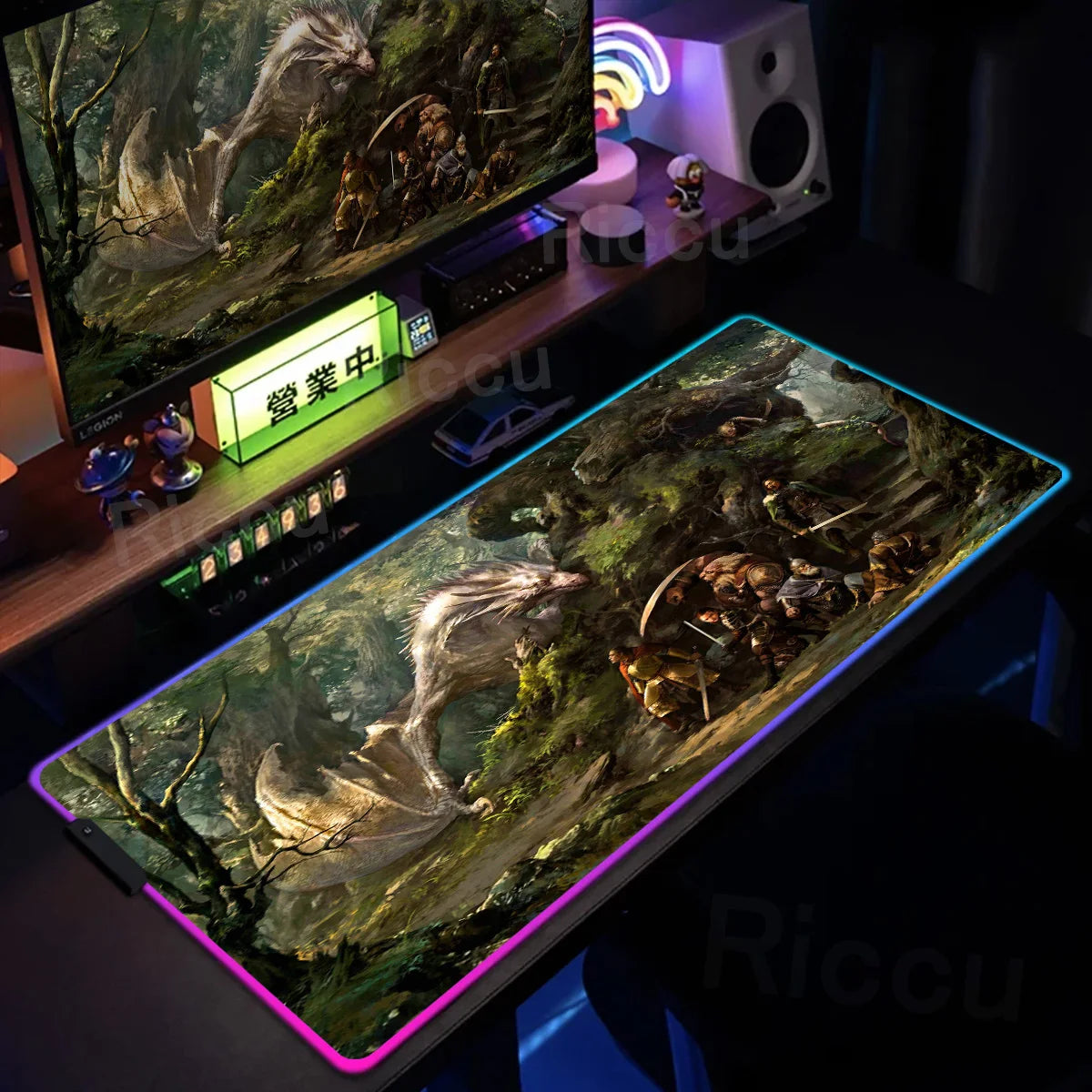 Kingdom Edition: XXL RGB Extended Gaming Desk Mat with Custom LED Lighting
