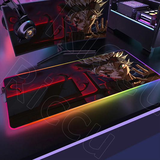 XXL RGB Gaming Mouse Pad – Black Clover Asta Deskmat