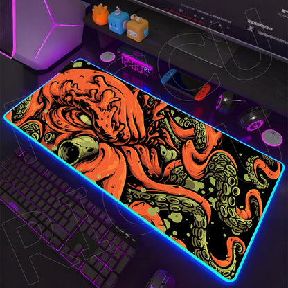 Sea Edition: RGB Extended Gaming Desk Mat with Custom LED Lighting