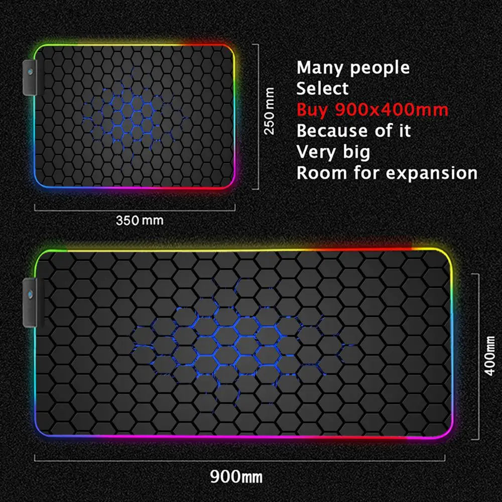 RGB Gaming Mouse Pad – Geometric Art LED Backlit
