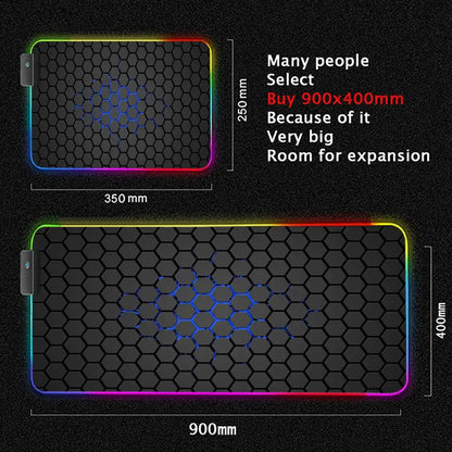 RGB Gaming Mouse Pad – Geometric Art LED Backlit