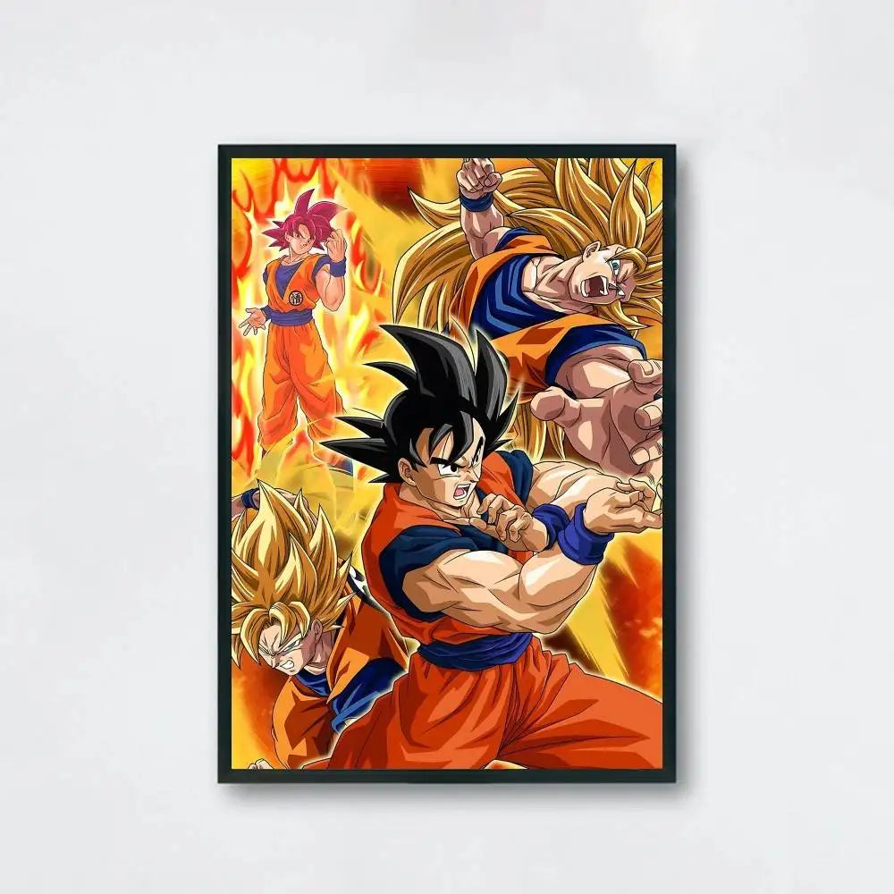 Dragon Ball Anime Canvas Poster – Goku & Vegeta Wall Art