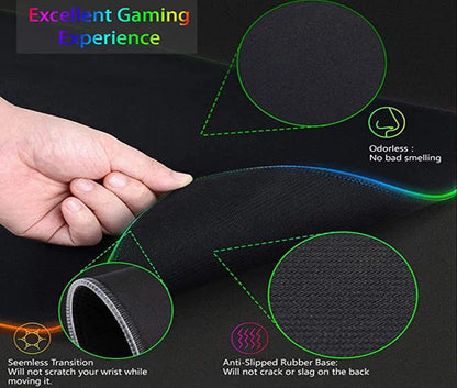 Cat Edition: RGB Extended Gaming Desk Mat with Custom LED Lighting