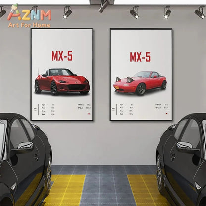 The JDM Legends Collection: Retro Supercar Canvas Art