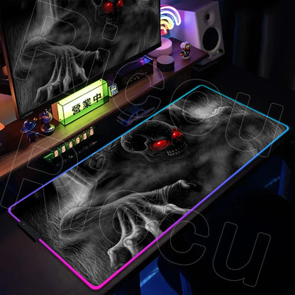 Horror Edition: XXL RGB Extended Gaming Desk Mat with Custom LED Lighting