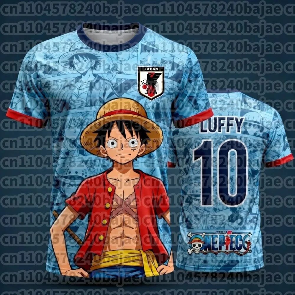 One Piece Luffy Japan Football Jersey T-Shirt