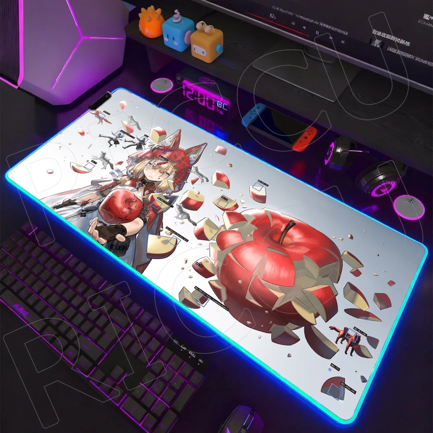 Knights Edition: RGB Extended Gaming Desk Mat with Custom LED Lighting
