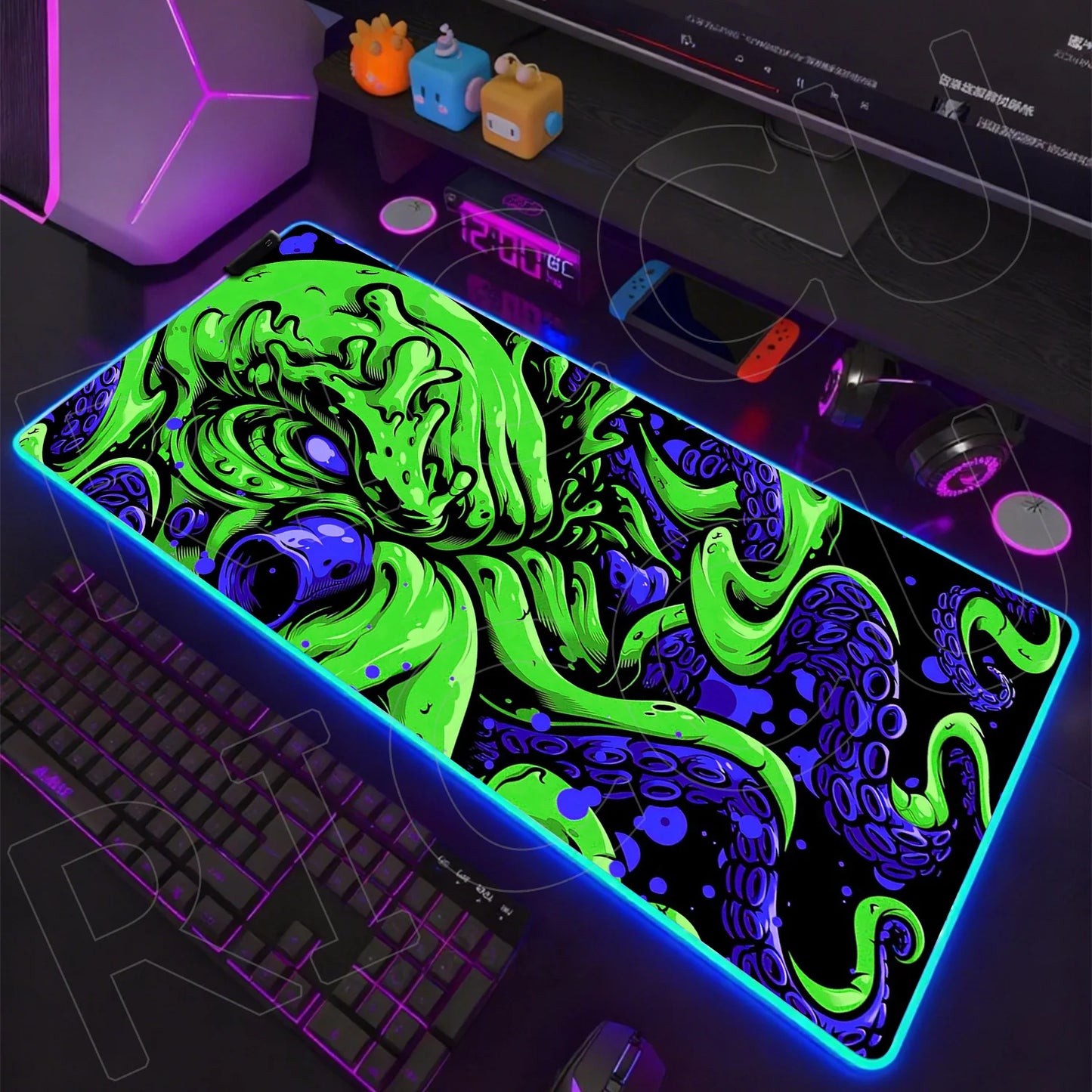 Sea Edition: RGB Extended Gaming Desk Mat with Custom LED Lighting