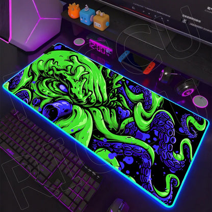 Sea Edition: RGB Extended Gaming Desk Mat with Custom LED Lighting