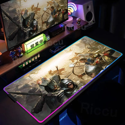 Kingdom Edition: XXL RGB Extended Gaming Desk Mat with Custom LED Lighting