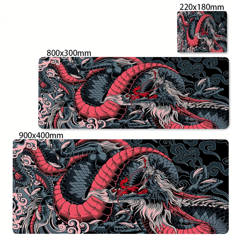 XL Gaming Mouse Pad – Black & White Dragon