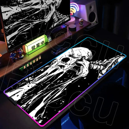 Horror Edition: XXL RGB Extended Gaming Desk Mat with Custom LED Lighting