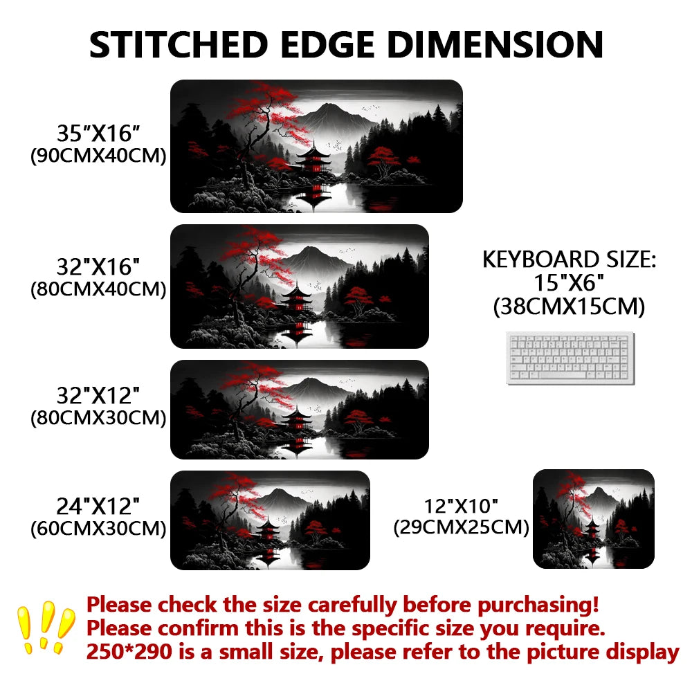 Sakura Scenery Mouse Pad – Cherry Blossom & Landscape Gaming Desk Mat