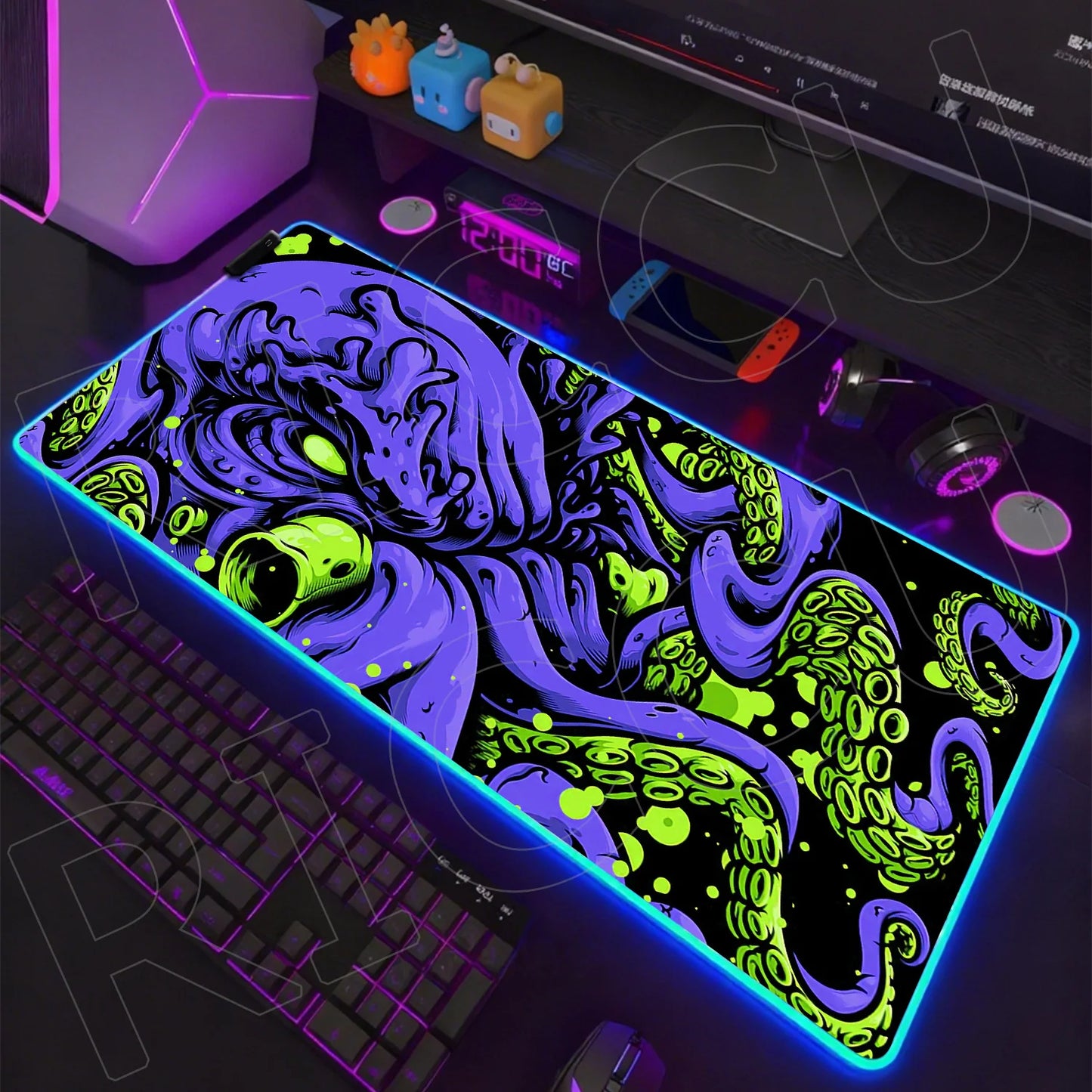 Sea Edition: RGB Extended Gaming Desk Mat with Custom LED Lighting