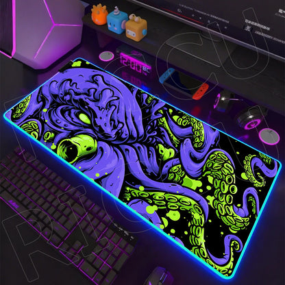Sea Edition: RGB Extended Gaming Desk Mat with Custom LED Lighting