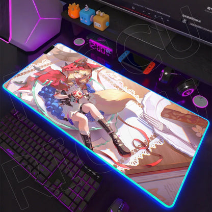 Knights Edition: RGB Extended Gaming Desk Mat with Custom LED Lighting