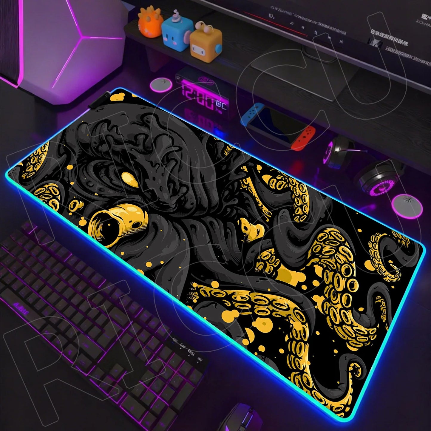Sea Edition: RGB Extended Gaming Desk Mat with Custom LED Lighting