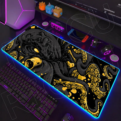Sea Edition: RGB Extended Gaming Desk Mat with Custom LED Lighting
