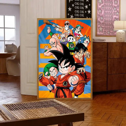 Dragon Ball Anime Canvas Poster – Goku & Vegeta Wall Art