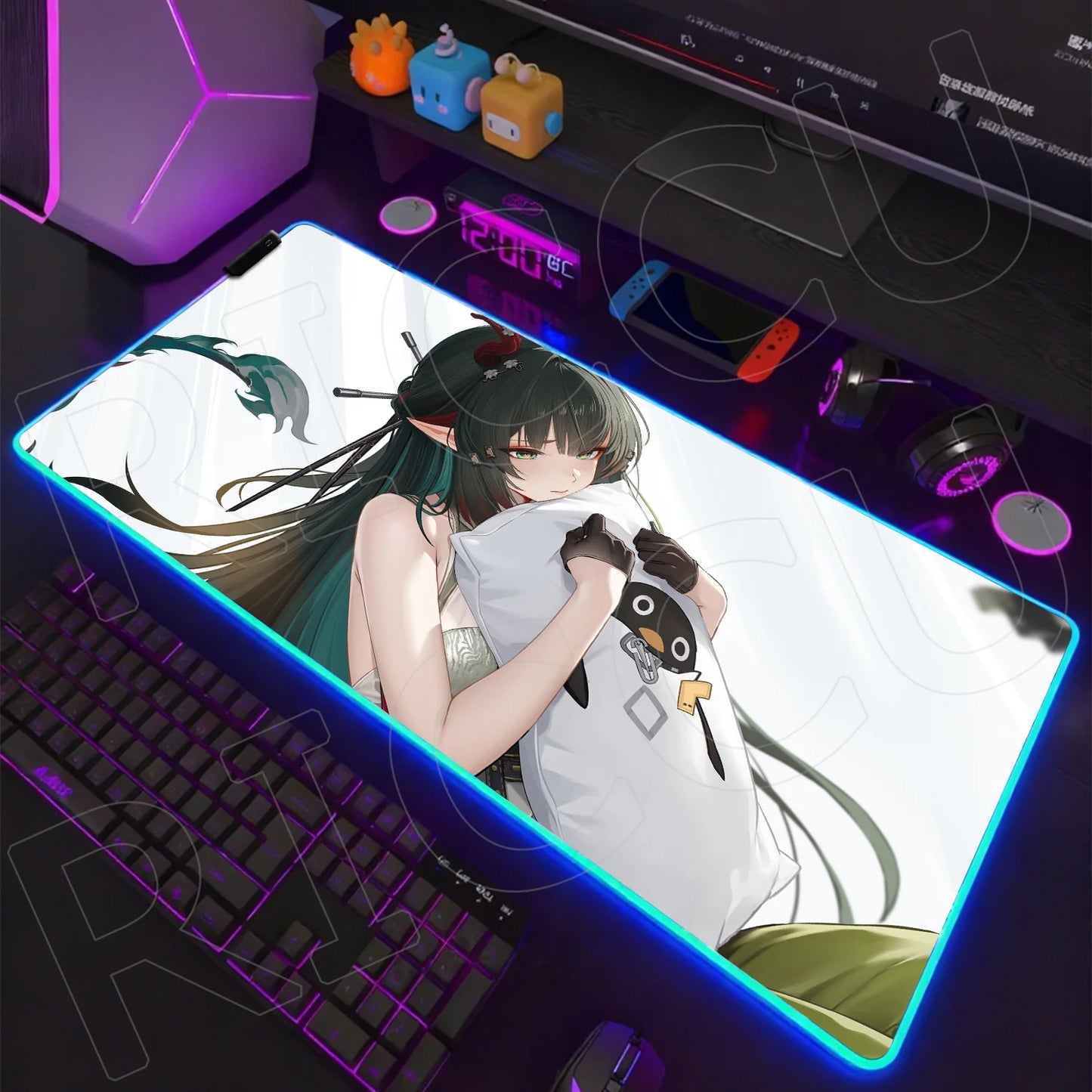 RGB LED Gaming Mouse Pad – Anime Desk Mat