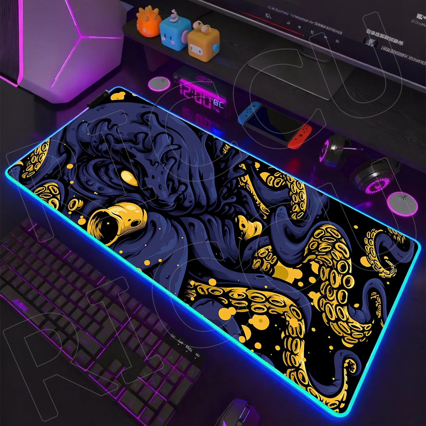 Sea Edition: RGB Extended Gaming Desk Mat with Custom LED Lighting