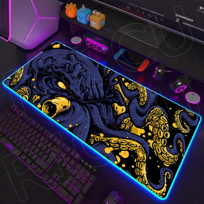 Sea Edition: RGB Extended Gaming Desk Mat with Custom LED Lighting