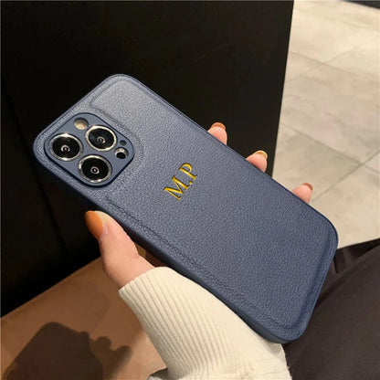 The Luxe Collection: Custom PU Leather Initials Case