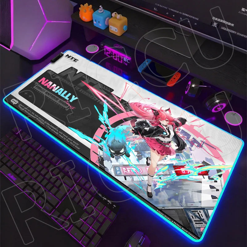 NTE Edition: RGB Extended Gaming Desk Mat with Custom LED Lighting
