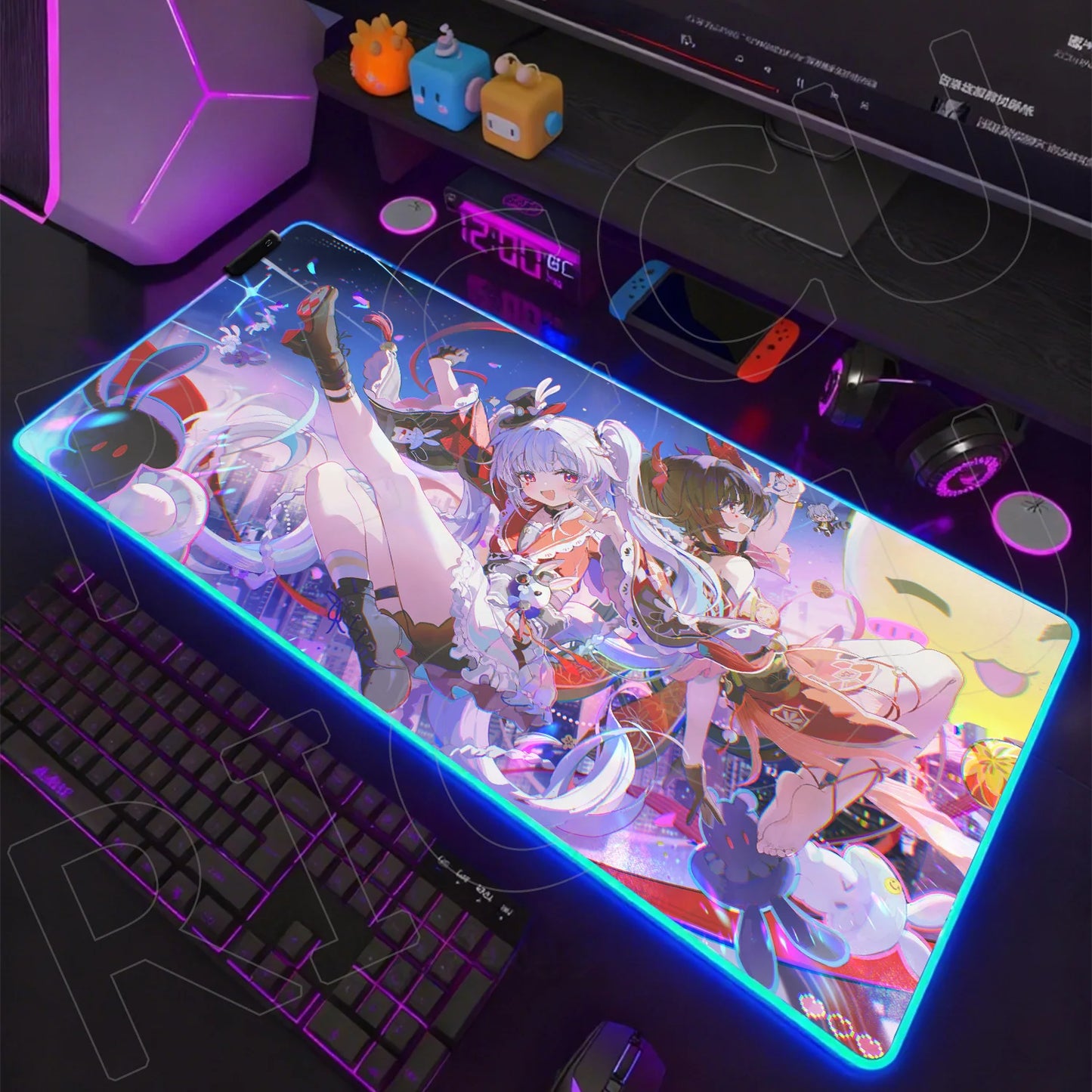 Riccu Edition: XXL RGB Extended Gaming Desk Mat with Custom LED Lighting