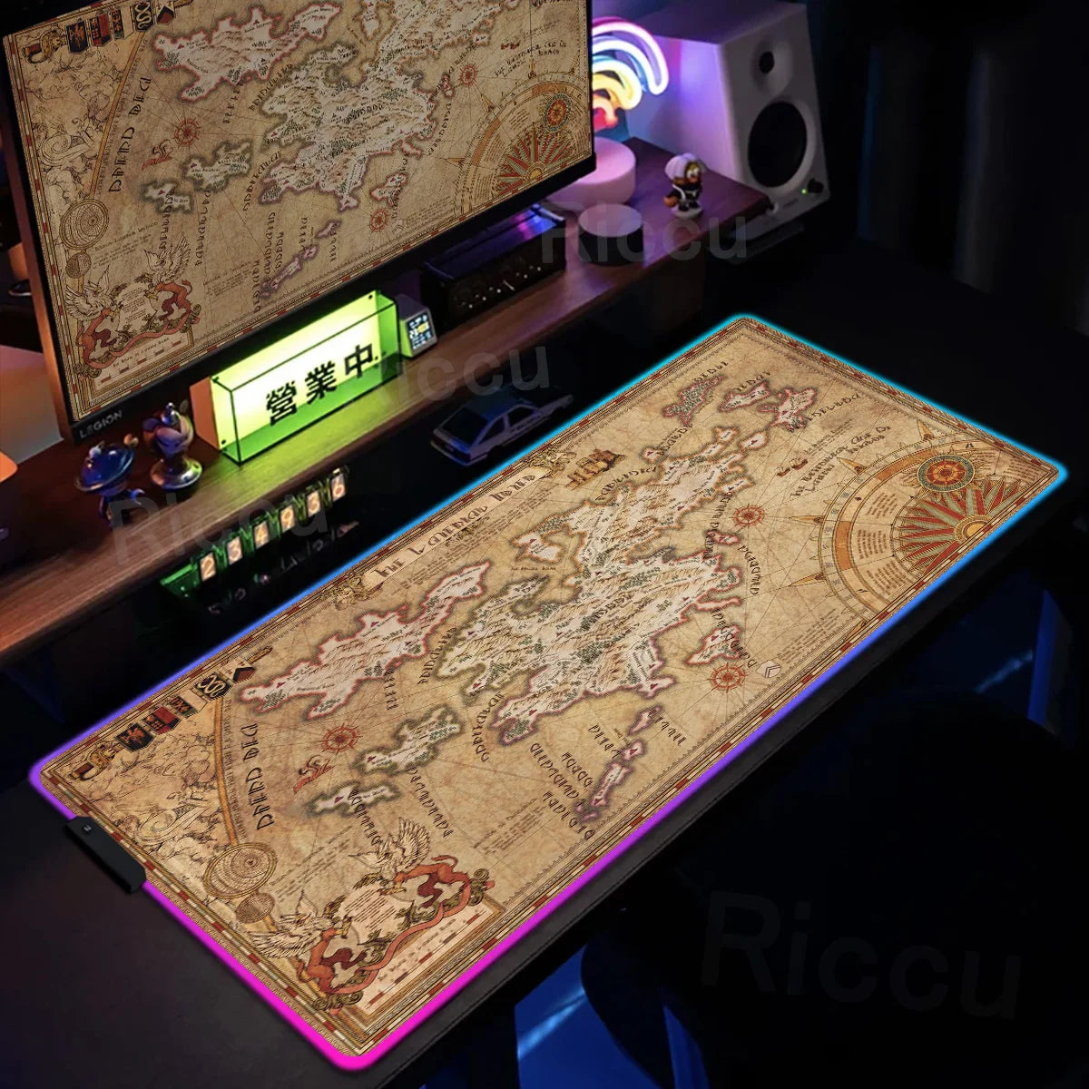 Kingdom Edition: XXL RGB Extended Gaming Desk Mat with Custom LED Lighting