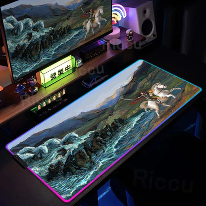 Kingdom Edition: XXL RGB Extended Gaming Desk Mat with Custom LED Lighting