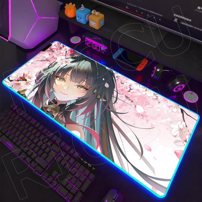 RGB LED Gaming Mouse Pad – Anime Desk Mat
