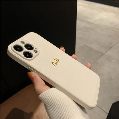 The Luxe Collection: Custom PU Leather Initials Case