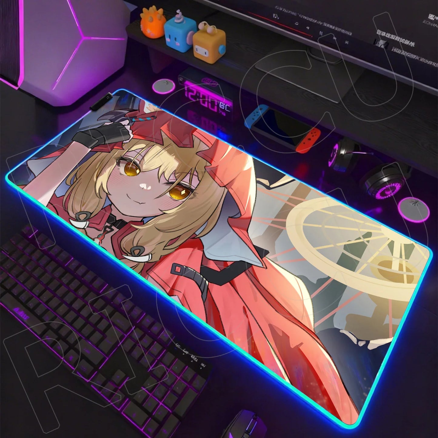 Knights Edition: RGB Extended Gaming Desk Mat with Custom LED Lighting