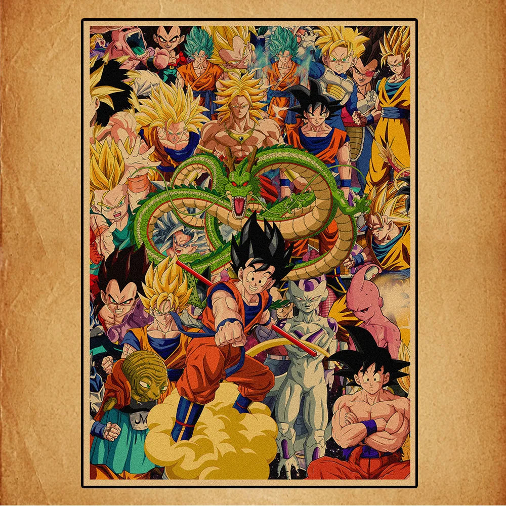 Dragon Ball Anime Canvas Poster – Goku, Vegeta & More