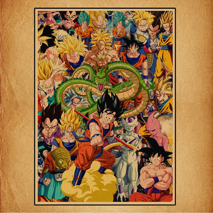 Dragon Ball Anime Canvas Poster – Goku, Vegeta & More